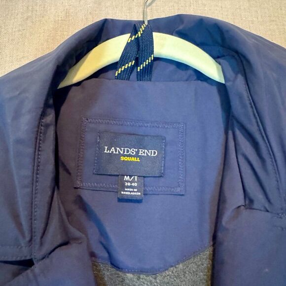 Lands’ End Men’s Squall Coat Jacket Navy Blue Medium Tall M/T Fleece Lined Water - Picture 3 of 11